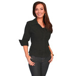 Women's Scully Peruvian Cotton Sleeve Blouse Black PSL-063