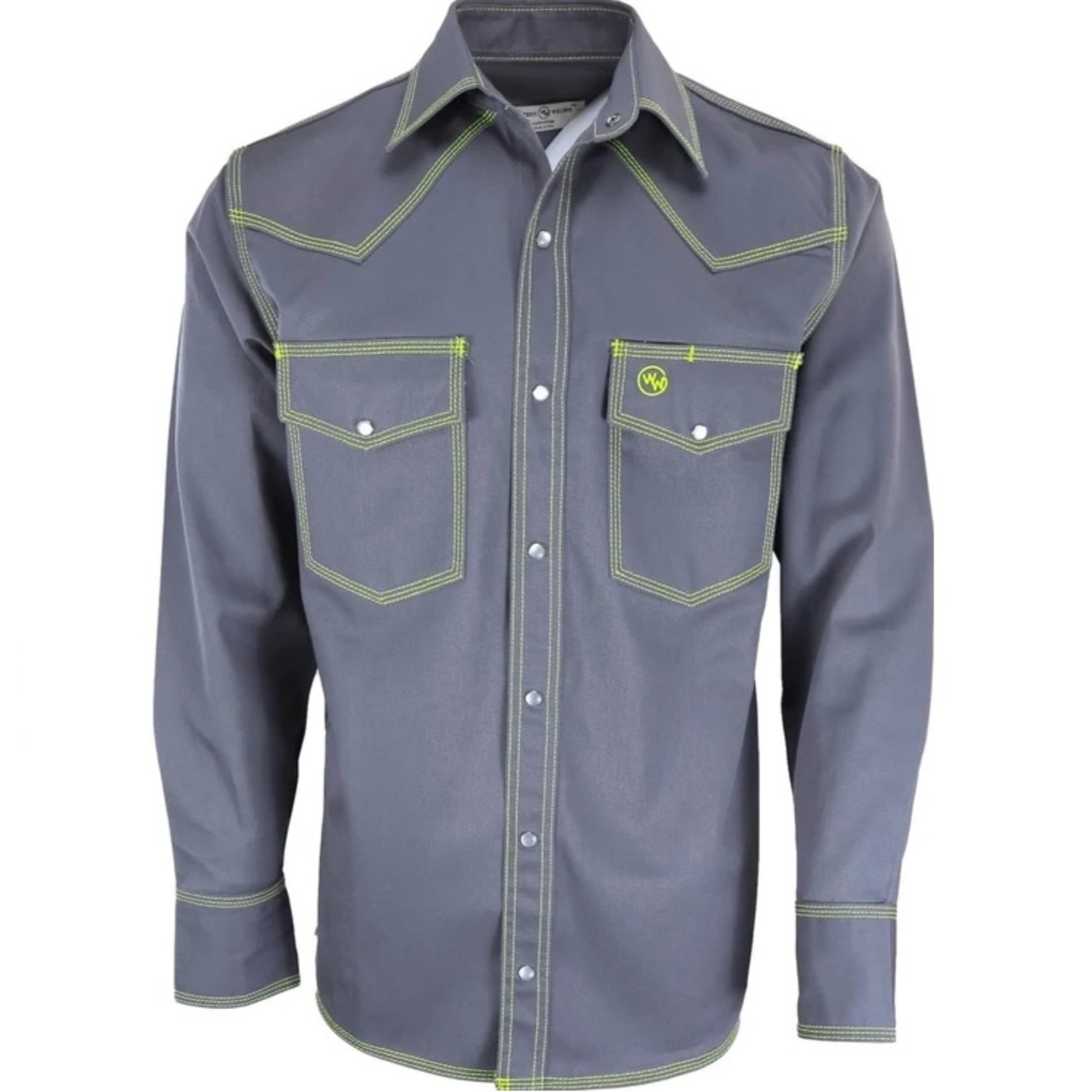 Western Welder Western Yoke Triple Stitched Cotton Gray / Green