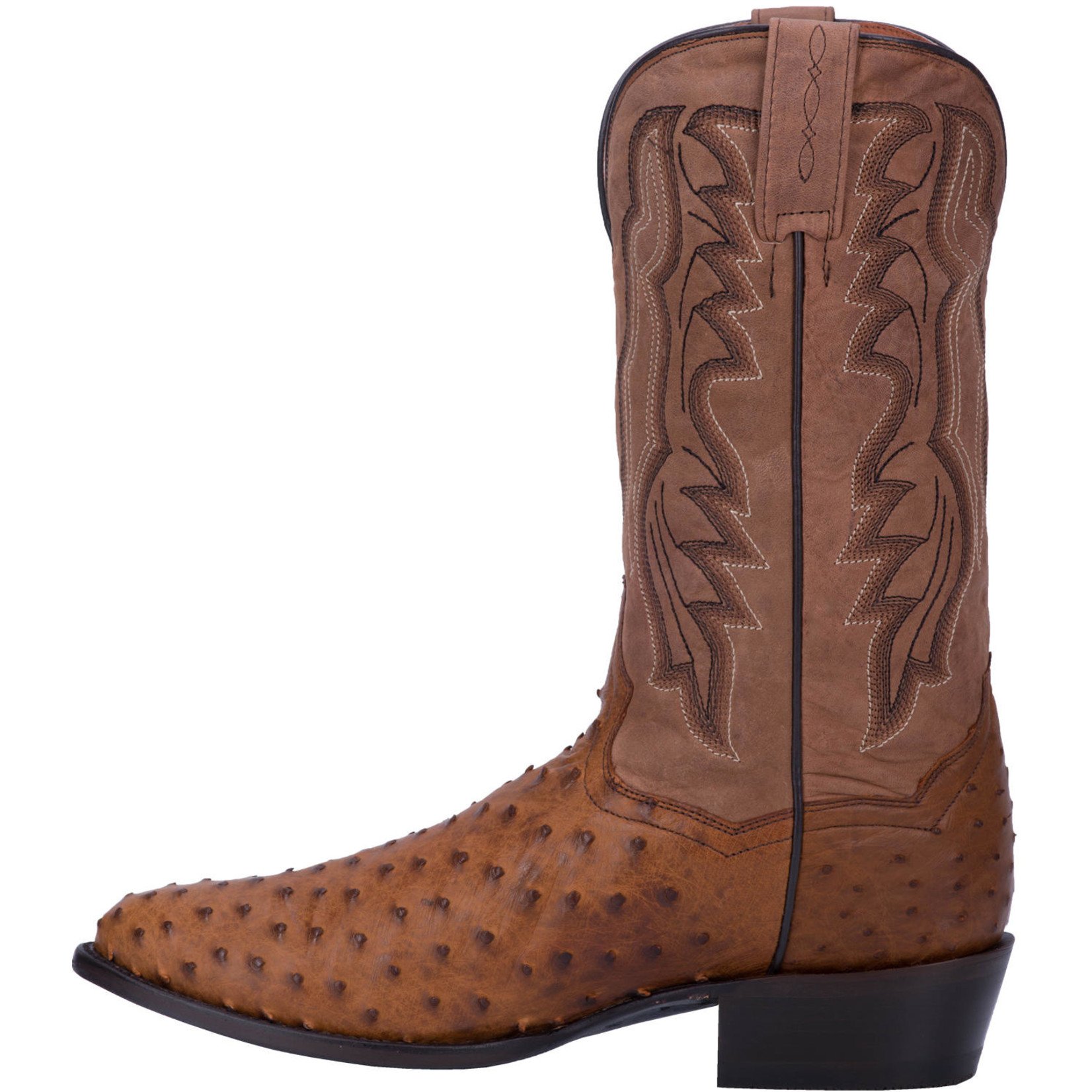 Dan Post Men's Dan Post Tempe Full Quill Ostrich Saddle Brown DP2323