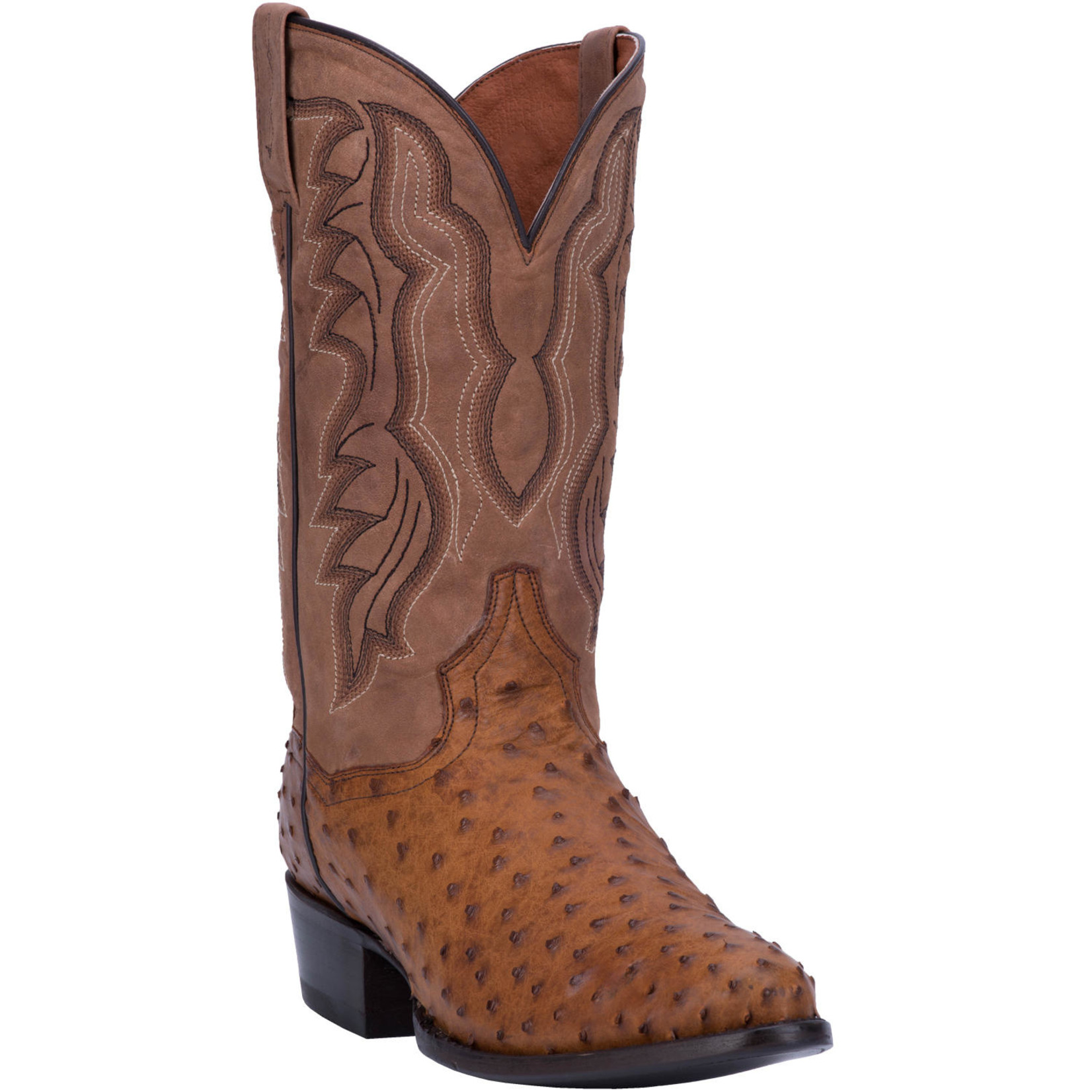 Dan Post Men's Dan Post Tempe Full Quill Ostrich Saddle Brown DP2323