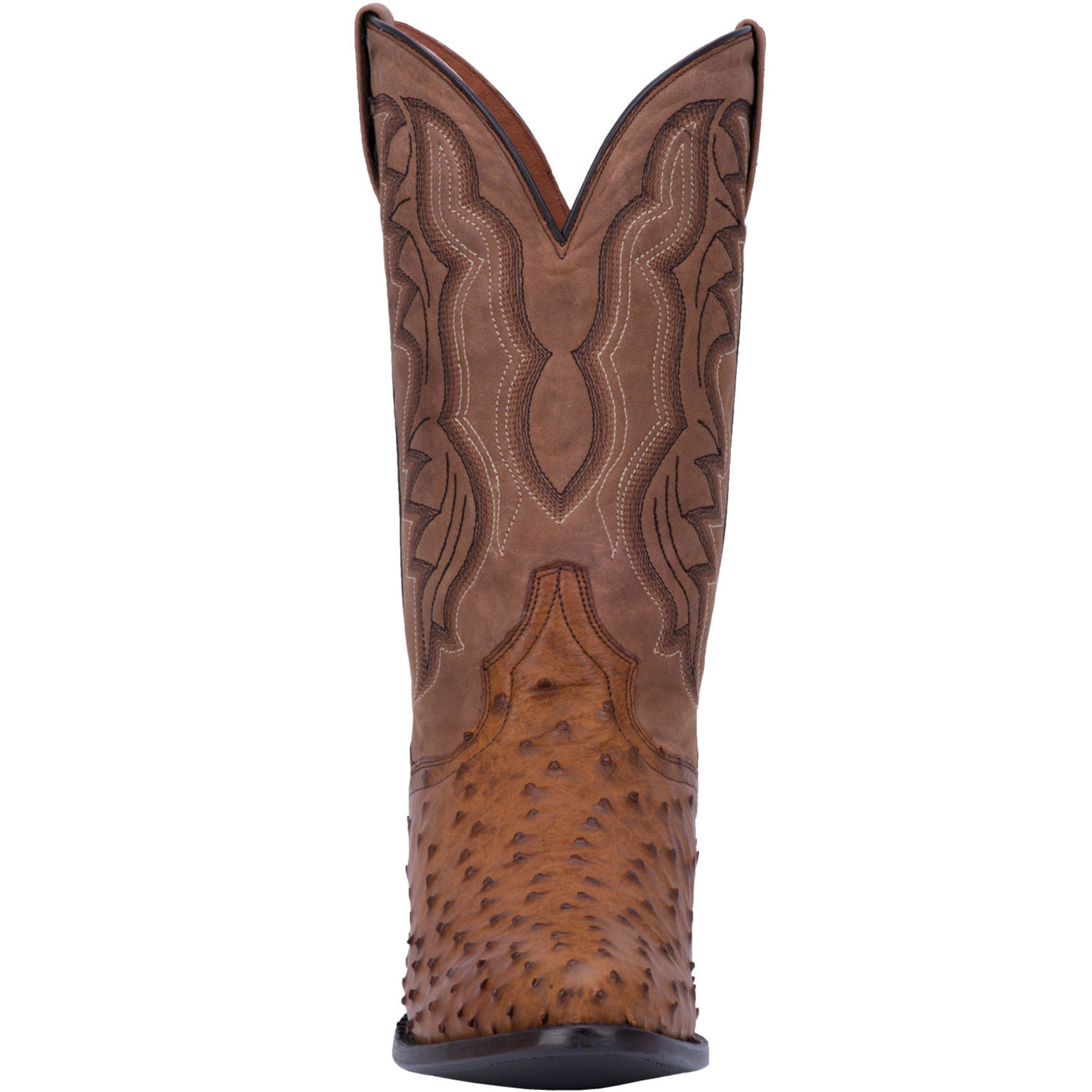 Dan Post Men's Dan Post Tempe Full Quill Ostrich Saddle Brown DP2323