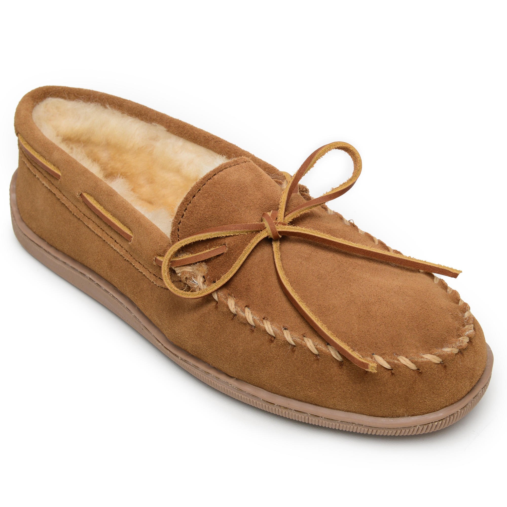 Men s Minnetonka Sheepskin Hardsole Moc Golden Tan 3741 Chester Boot Shop