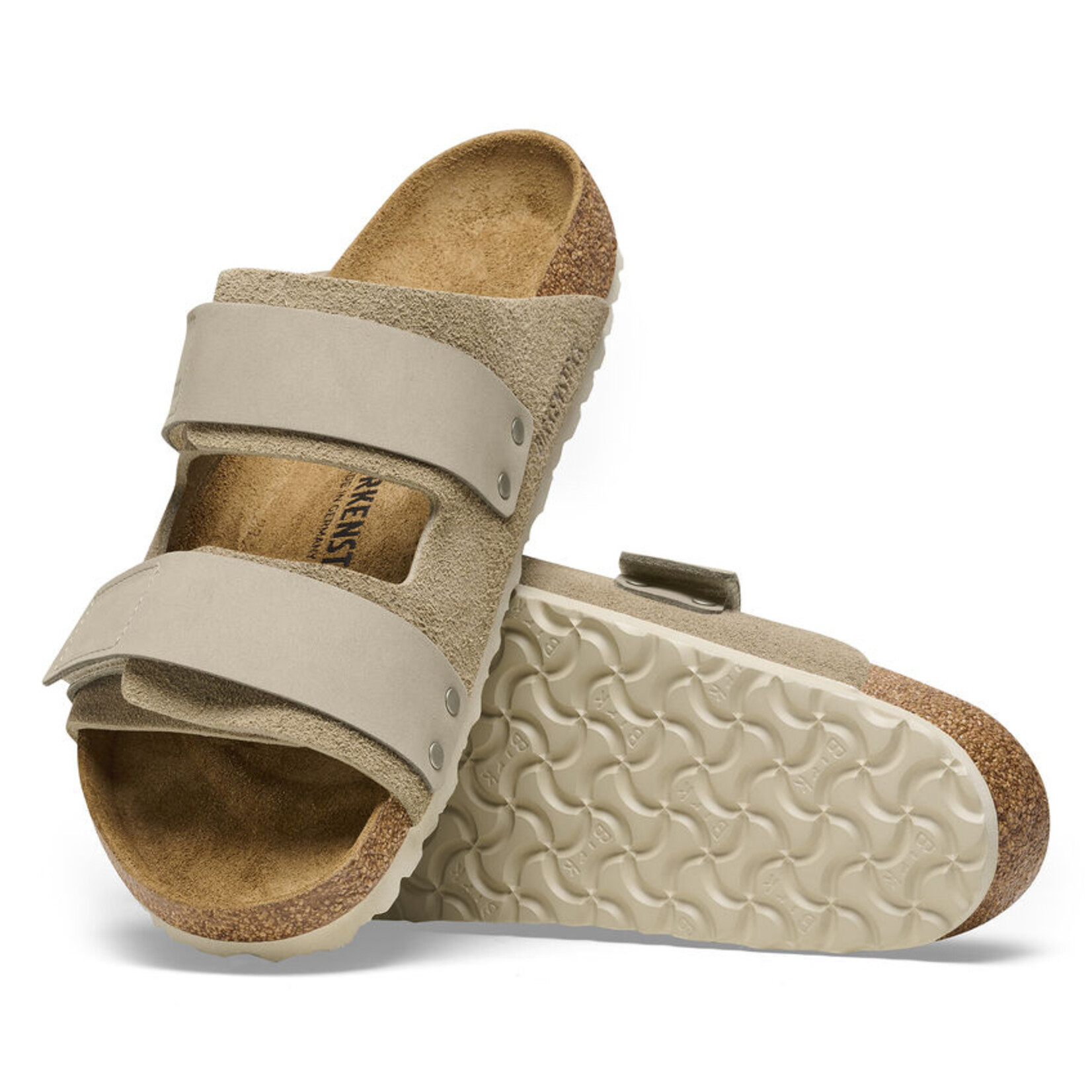 Birkenstock Women's Birkenstock Uji Taupe Nubuck/Suede Leather Velcro Sandal1025695