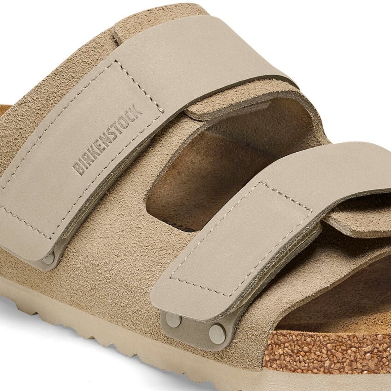 Birkenstock Women's Birkenstock Uji Taupe Nubuck/Suede Leather Velcro Sandal1025695