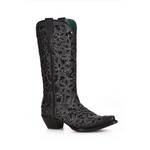 Corral Boots Black Inlay Embroidery Studs A3752