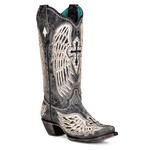 Corral Boots A4232 Black Cross And Wings Overlay