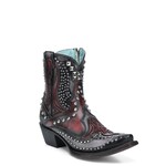 Corral Boots Black Red Overly Embroidery Studs A4831