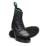 SOLOVAIR Solovair Black Greasy 8 Eye Steel Toe Derby Boot