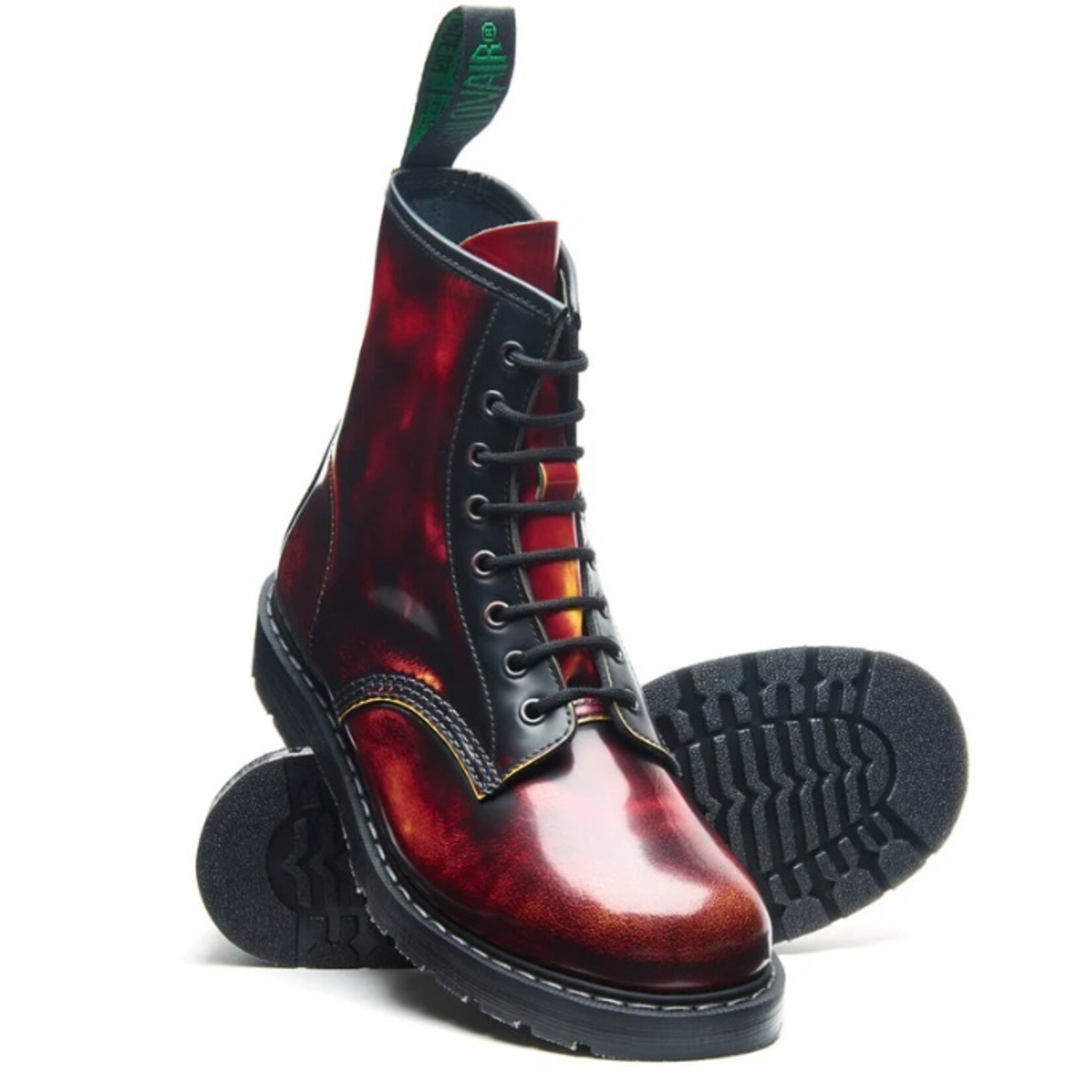 SOLOVAIR Solovair Flame Rub-Off 8 Eye Derby Boot