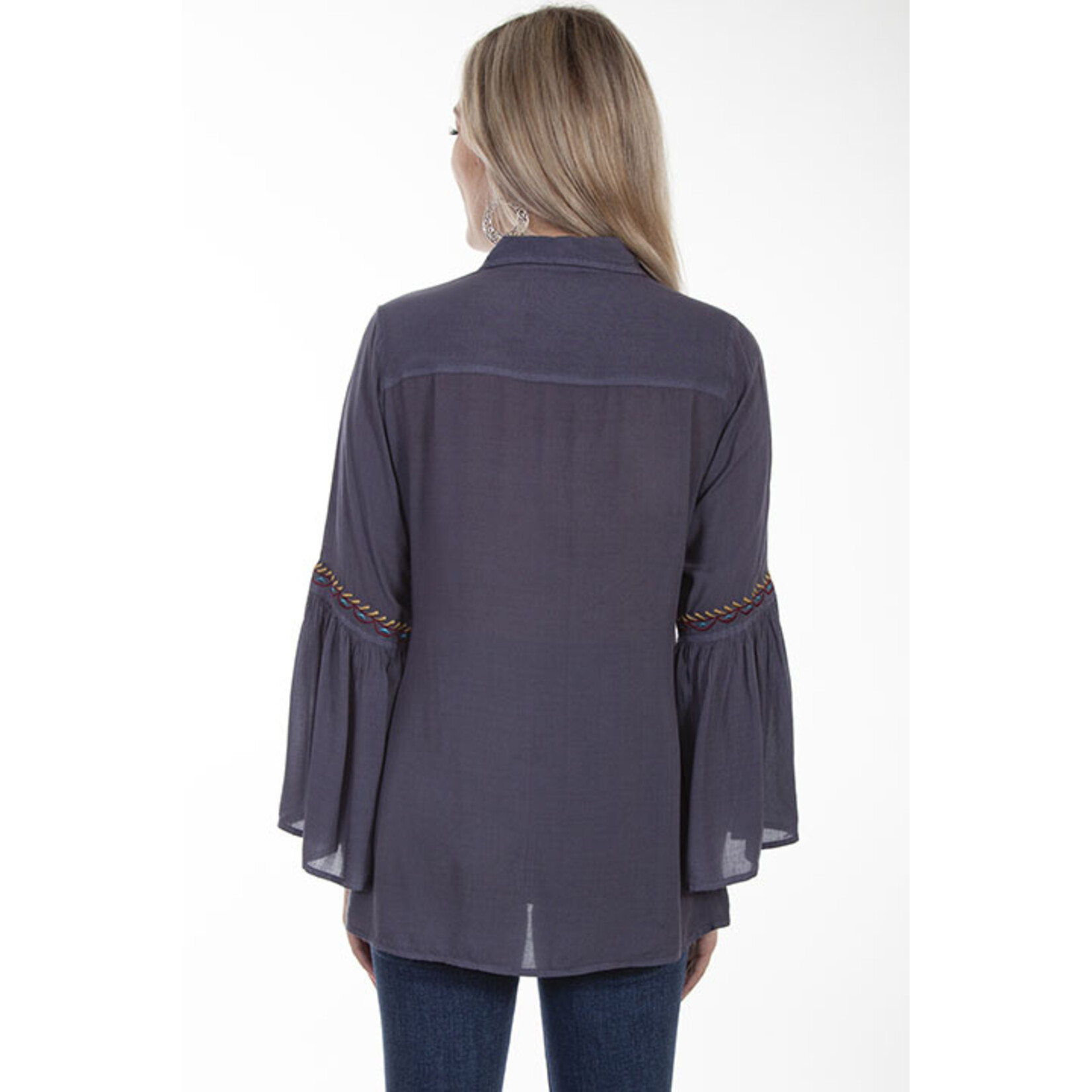 Scully Embroidered Blouse Wedgewood Blue HC631