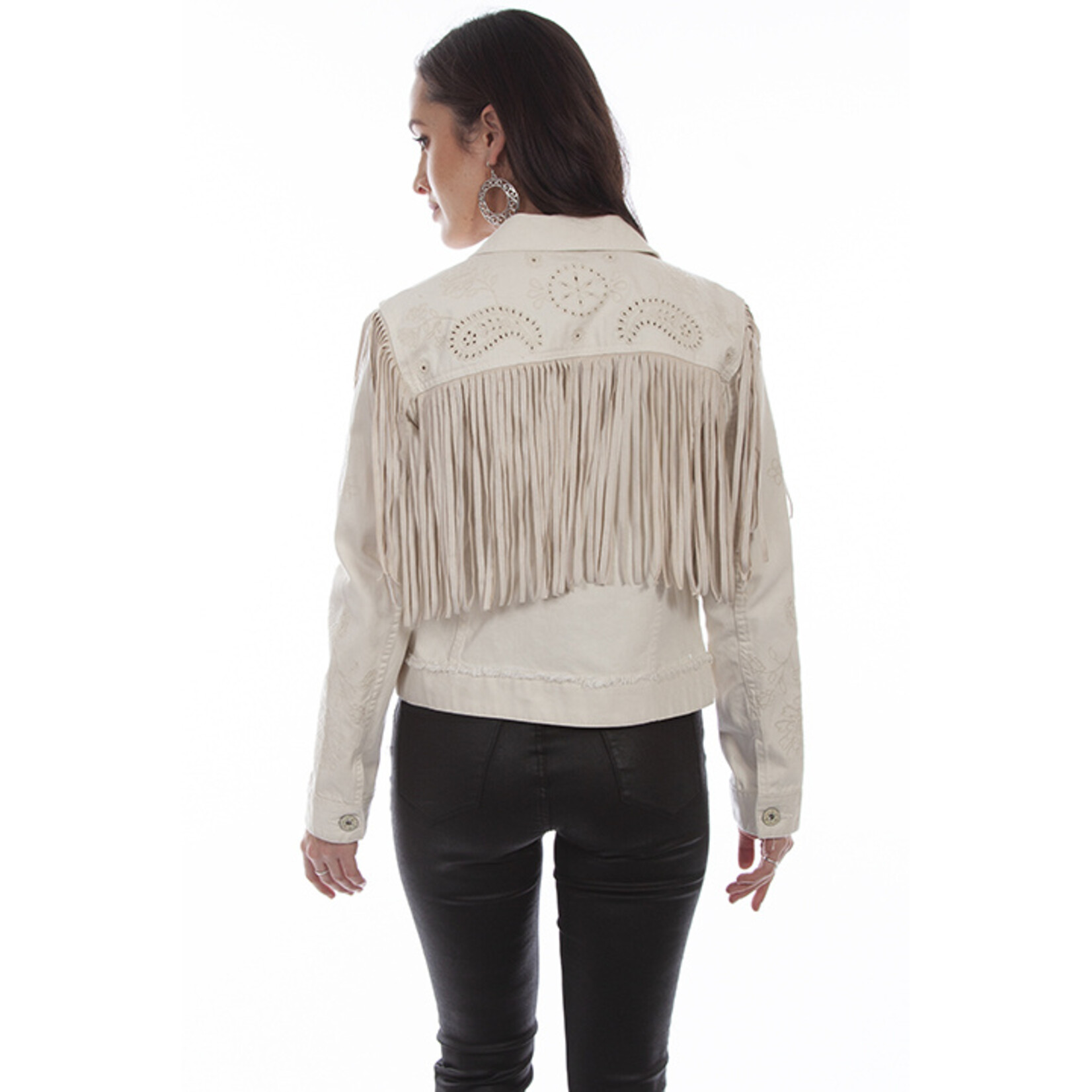Scully Fringe Jean Jacket Off White HC687