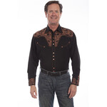 Scully Embroidered Shirt Black P-634
