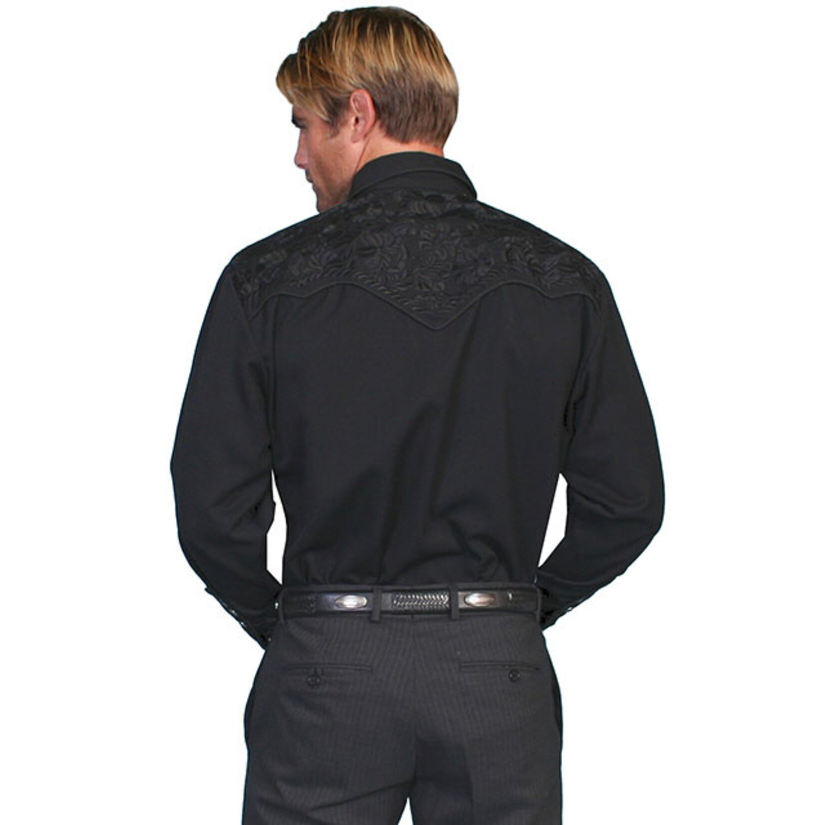 Scully Embroidered Shirt Jet/Black Floral P-634