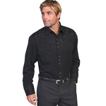 Scully Embroidered Shirt Jet/Black Floral P-634