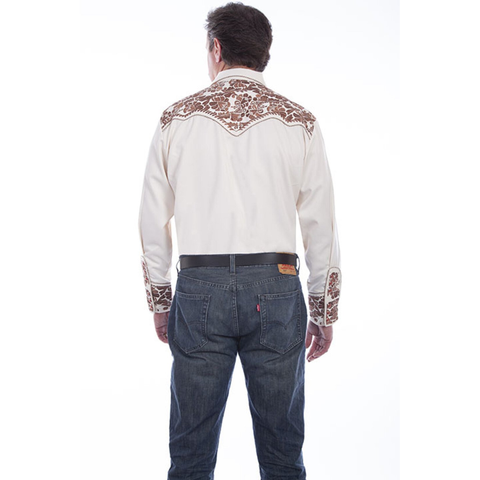 Scully Embroidered Shirt Natural Floral P-634
