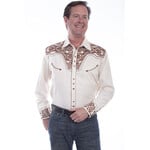 Scully Embroidered Shirt Natural Floral P-634