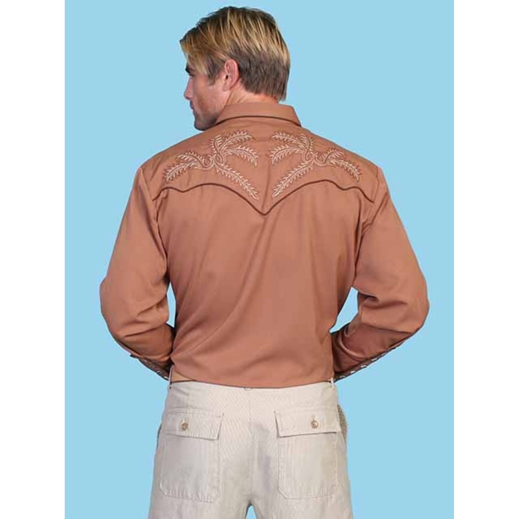 Scully Boot Stitch Western Shirt Brown P-922