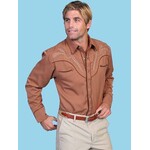 Scully Boot Stitch Western Shirt Brown P-922