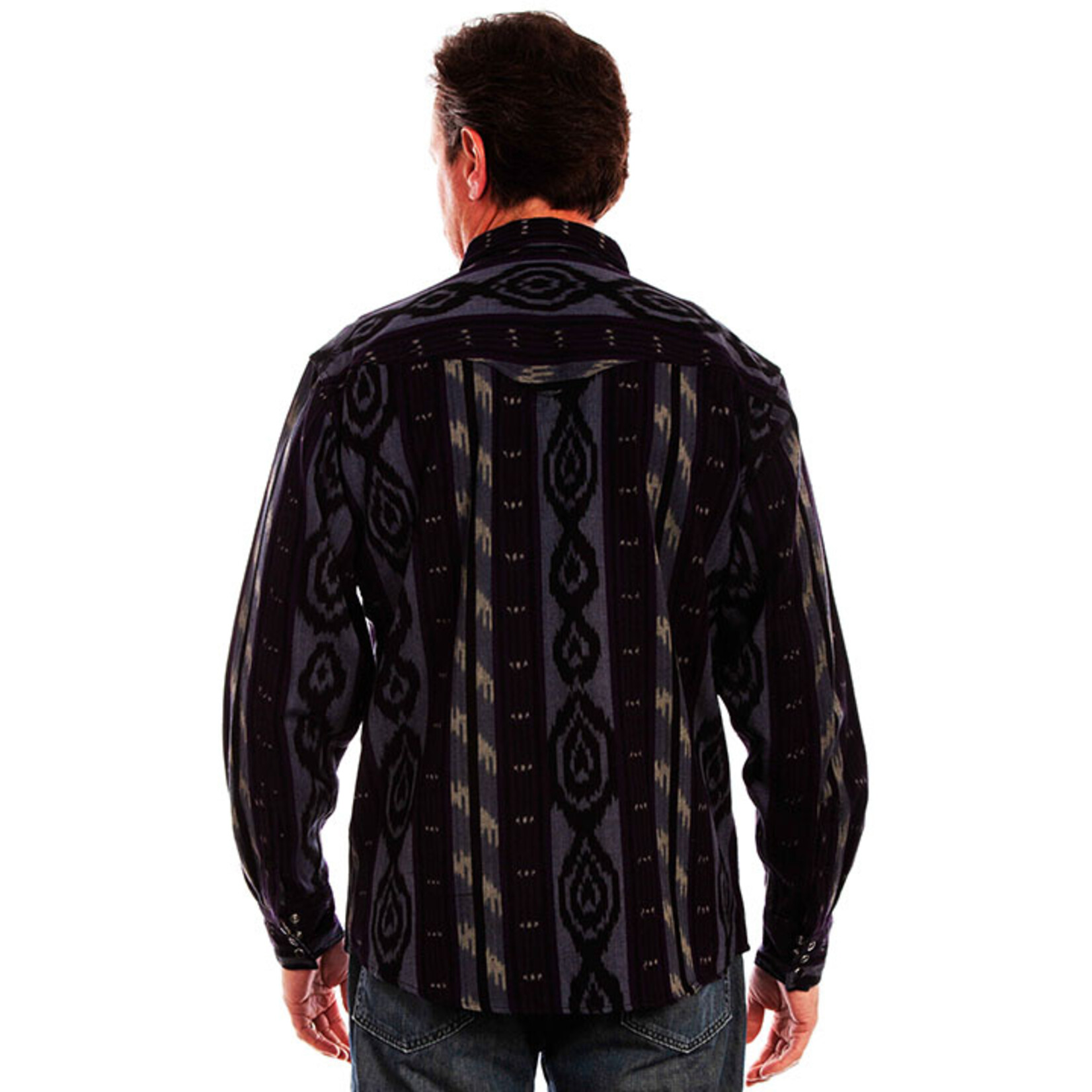 Scully Signature Ikat Shirt Blue PS-317