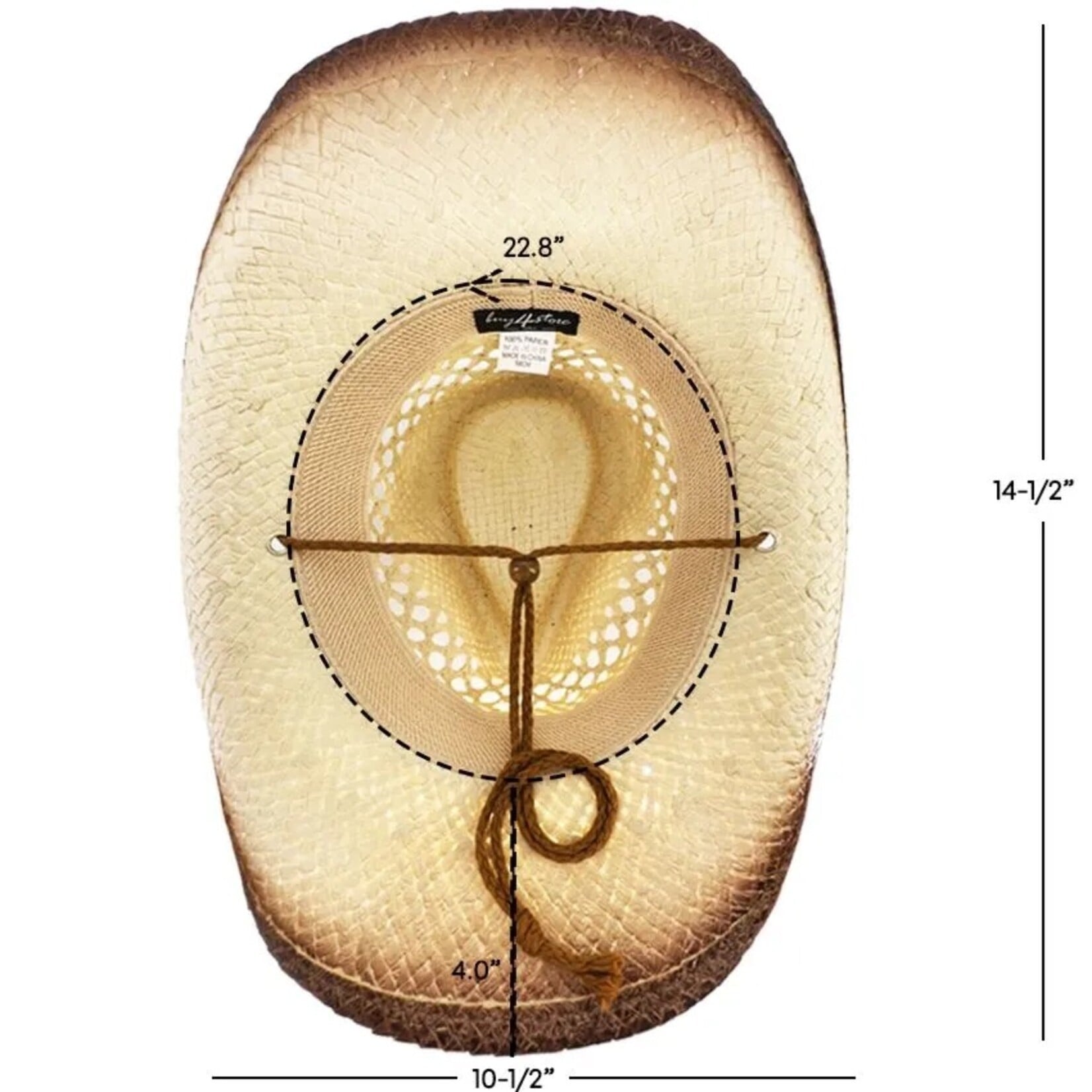 Buy4Store Buy 4 Store Brown Beaded Straw Hat 08993