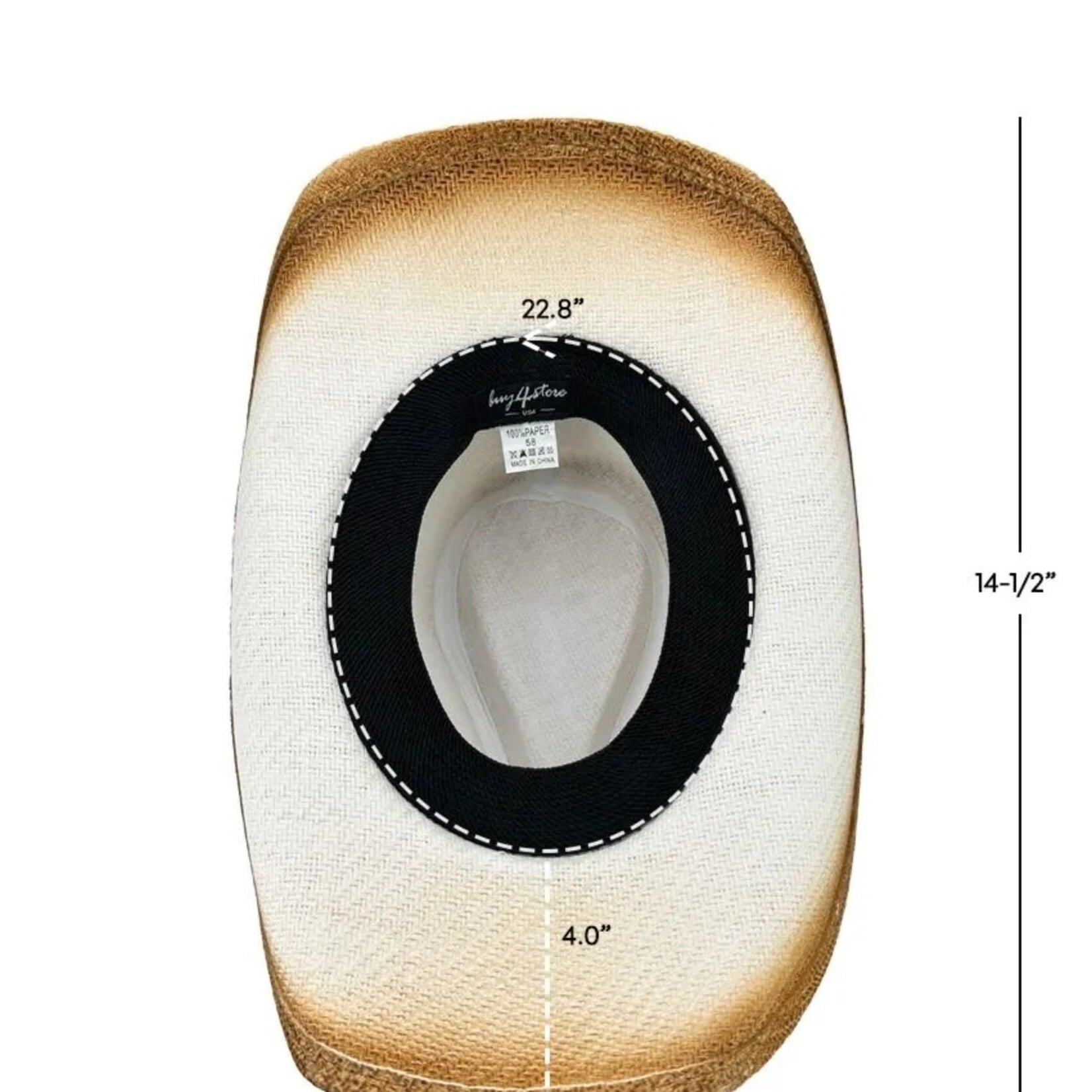 Buy4Store Buy 4 Store Brown/Tan Long Horn Straw Hat 12847 _++