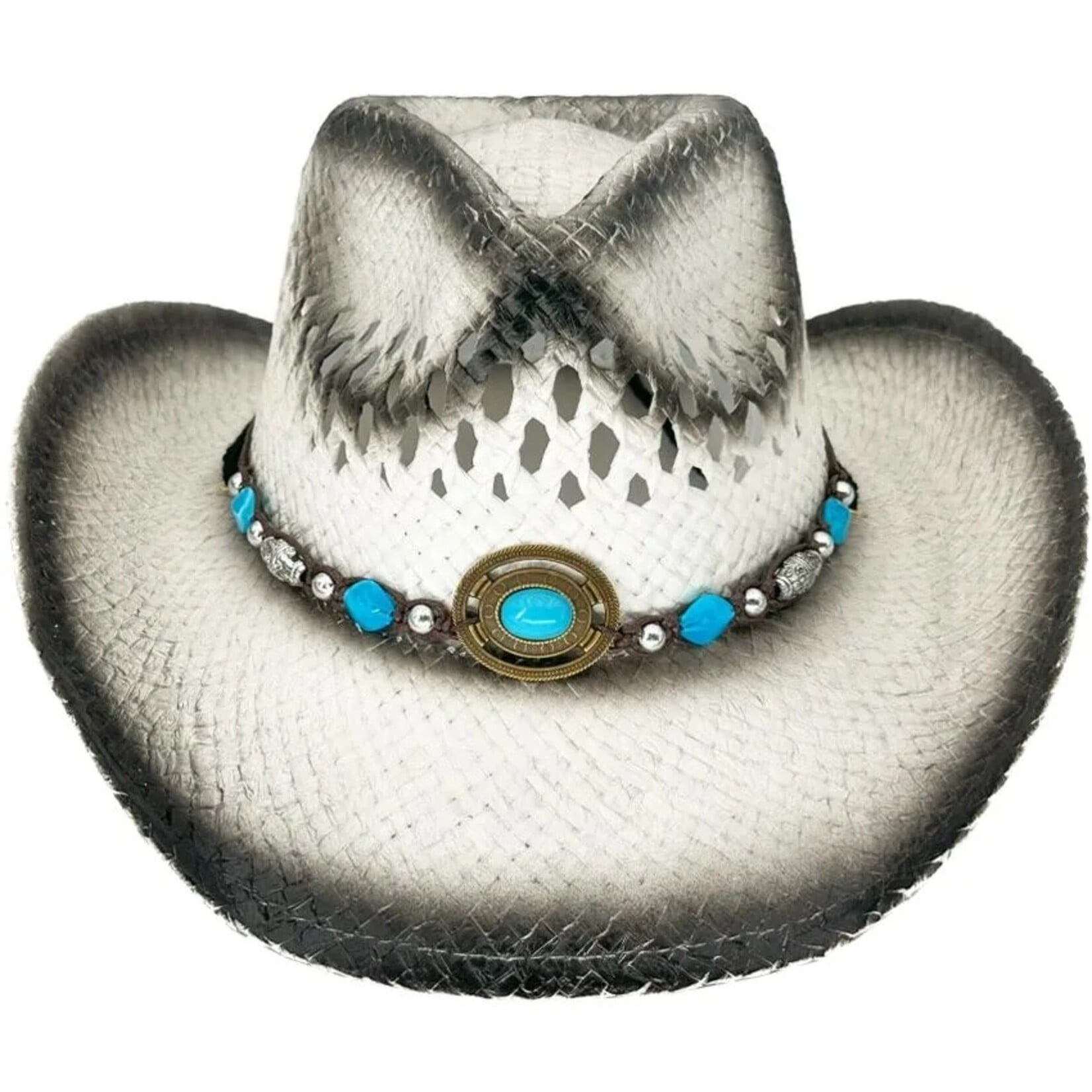 Buy4Store Buy 4 Store White Straw Cowboy Hat 08992