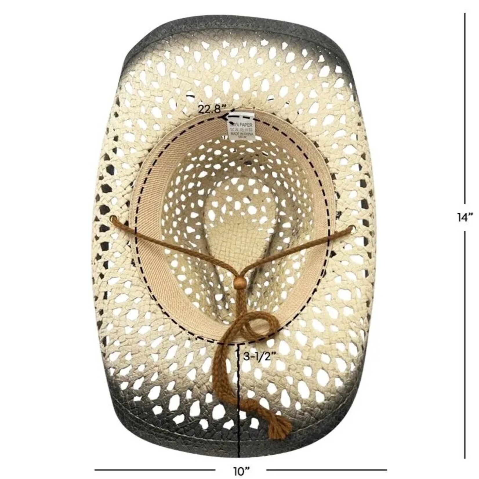 Buy4Store Buy 4 Store Black/Tan Straw Cowboy Hat 08132
