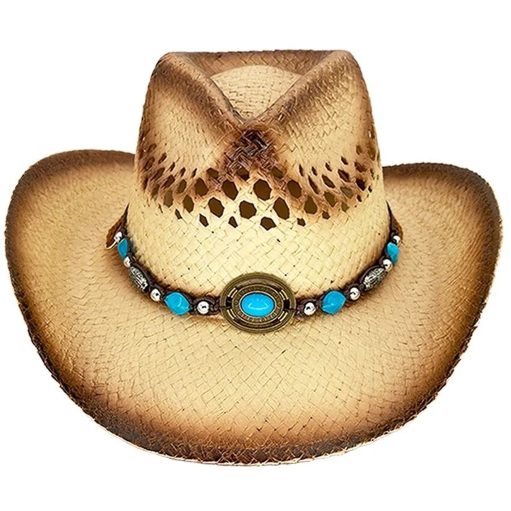 Buy4Store Buy 4 Store Kids Straw Cowboy Hat Brown 09380