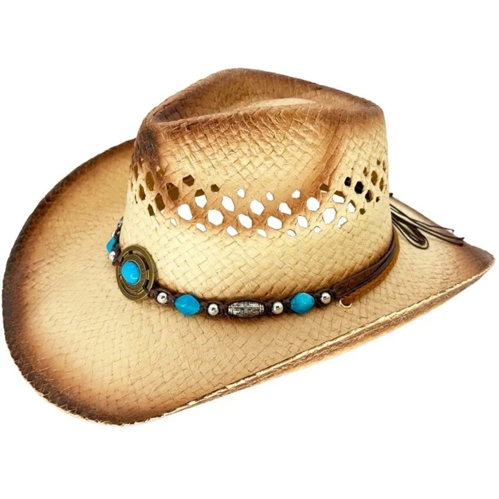 Buy4Store Buy 4 Store Kids Straw Cowboy Hat Brown 09380