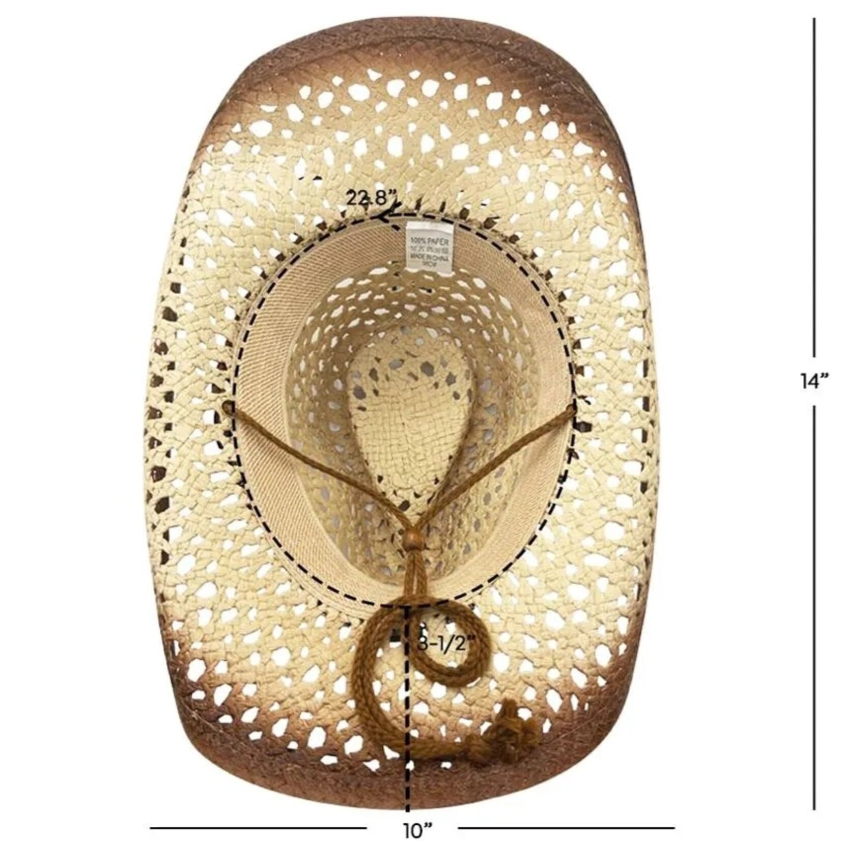 Buy4Store Buy 4 Store Brown/Tan Straw Cowboy Hat 08132
