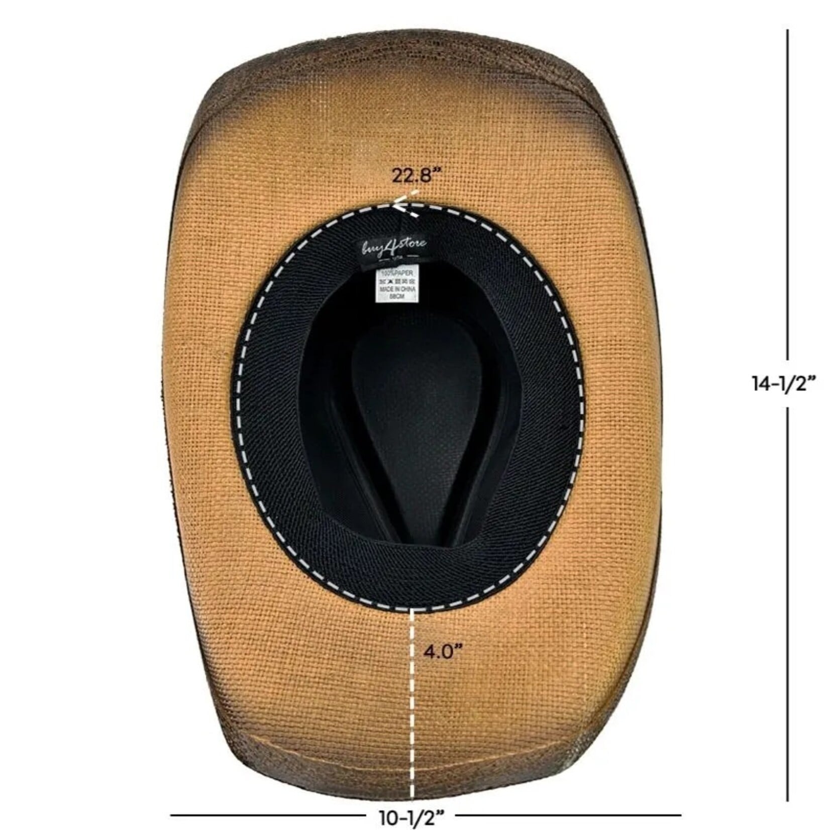 Buy4Store Buy 4 Store Brown Log Horn Straw Cowboy Hat 12837