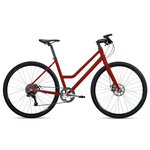 Roll: A:1 Adventure Bike Step Thru - Matte Bengal Red/ Polished Silver Medium