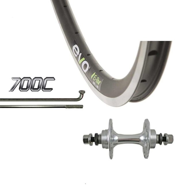 Evo 700 Rear Fixed, WShop/Evo E-tour 16, Formula TH-51 Hub, 27mm Rim Depth, 32 Rayons, Noir/Argent
