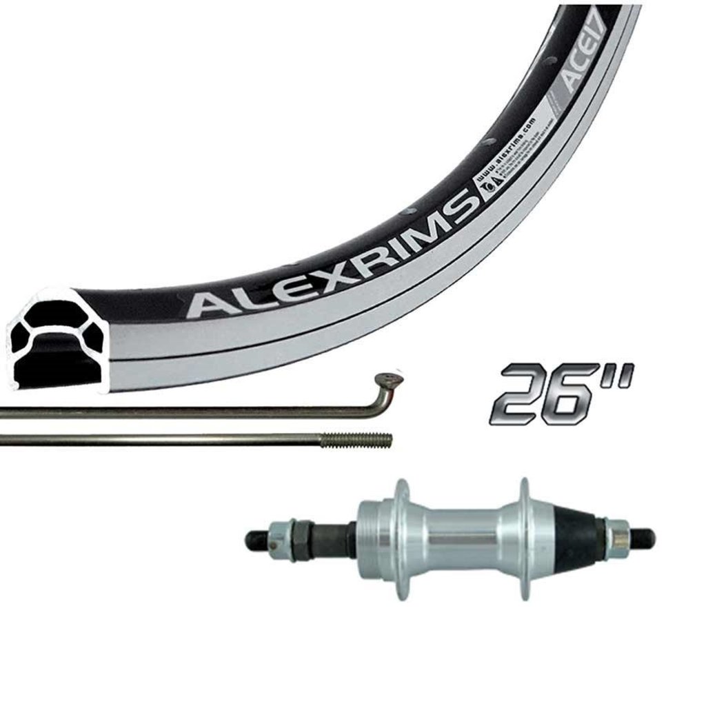 26 (ISO559) Rear Freewheel - Wshop/Alex ACE17 - Formula FM-31 Hub - 36 Spokes - Black & Silver