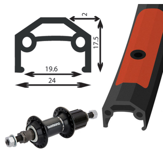 Damco, roue arriere, cassette pour 7 vitesse, 700c, noir