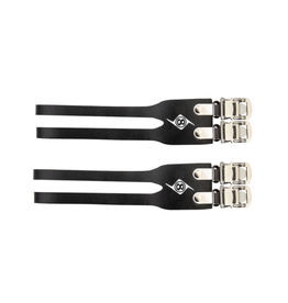 TOE STRAPS OR8 RD DBL LEATHER BLK