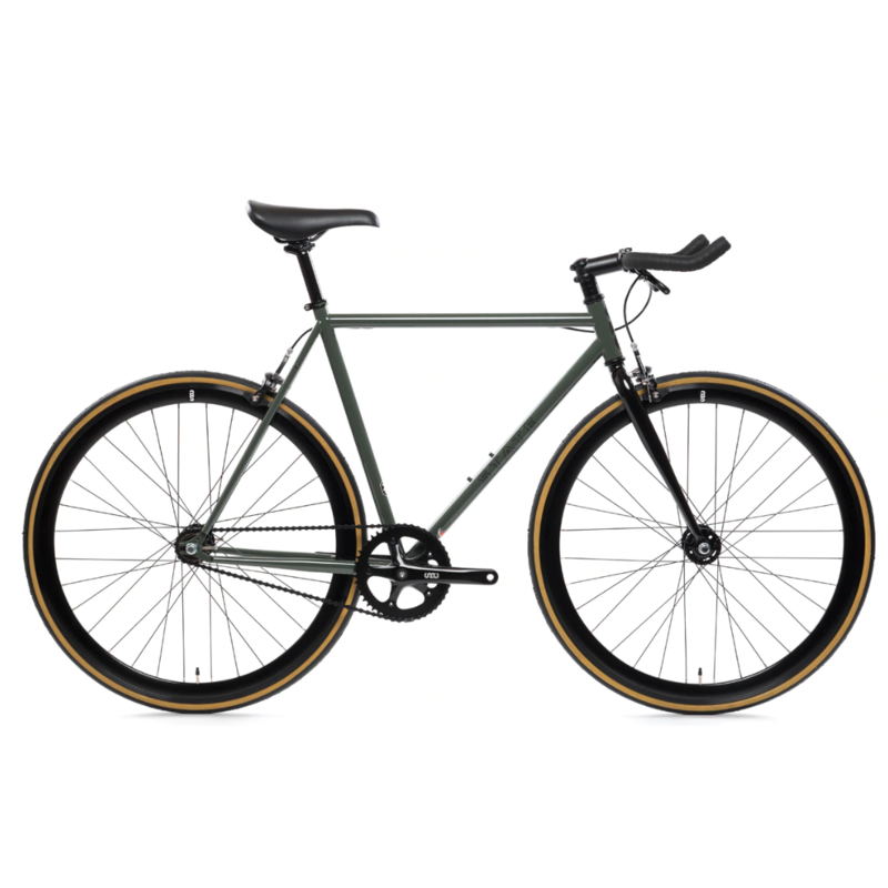 State Bicycle Co. State 4130 Fixed Gear  Army Green  Bullhorn Bar