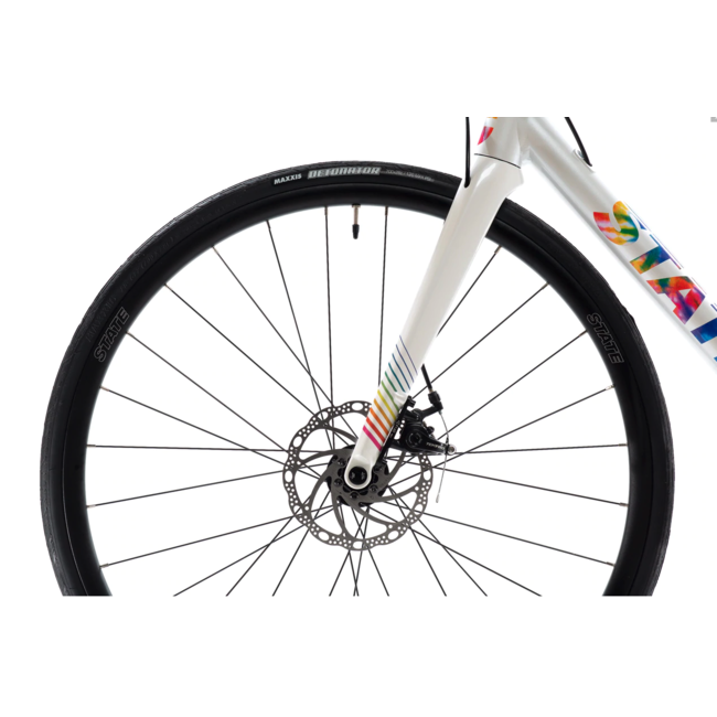 State Bicycle Co. State Bicycle Undefeated Freins Disque Blanc/Tie-Dye, Vélo de Route