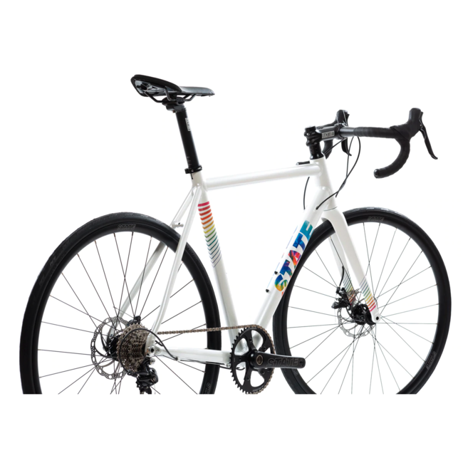 State Bicycle Co. State Bicycle Undefeated Freins Disque Blanc/Tie-Dye, Vélo de Route