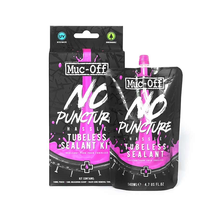 Bombe Anti Crevaison Velo Joint Anti-crevaison Muc-Off Tubeless - Protection Pneus 6mm 140ml Liquide Préventif Tubeless