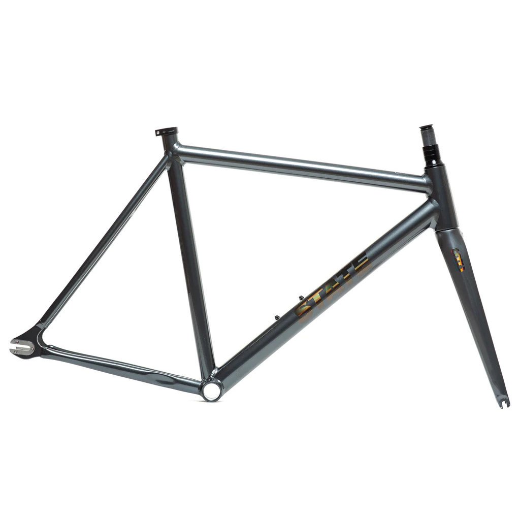 State Bicycle Co. State Bicycle - 7005 Undefeated, Fixed Gear Frameset,  Graphite / Prism