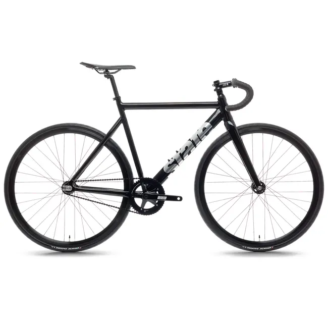 State Bicycle Co. 6061 Black Label v3, Fixed Gear Track Bike, Drop Bars, Black / Mirror