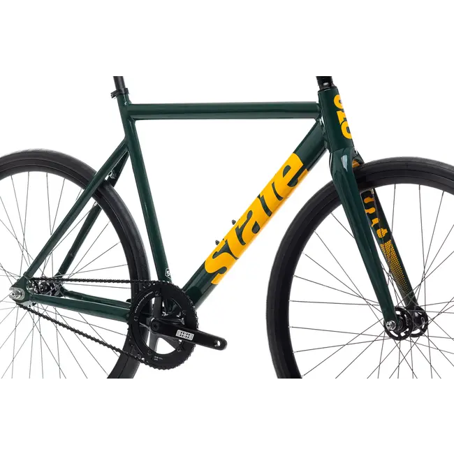 State Bicycle Co. State Bicycle, 6061 Black Label v3, Vélo de Piste à pignon fixe, Guidon de route, Vert / Or