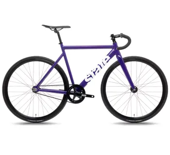 6061 Black Label v3, Vélo de piste à pignon fixe, Guidon de route, Mauve / Blanc