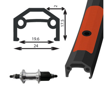ARRIÈRE DAMCO 700 NOIR ALTUS RM30, ALTUS Cassette 8 vitesses, Bolts