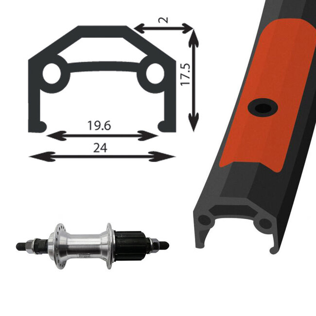 ARRIÈRE DAMCO 700 NOIR ALTUS RM30, ALTUS Cassette 8 vitesses, Bolts