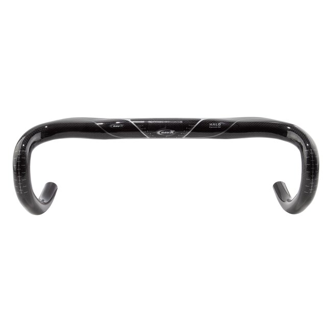RAVX RAVX , Guidon de route en carbone, HALO, 400mm de large, 31.8mm, Noir Satiné