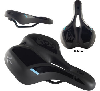 Saddle, 49N, Formfit Ergo, 190mm, Black/Blue, Unisex (Male/Female)