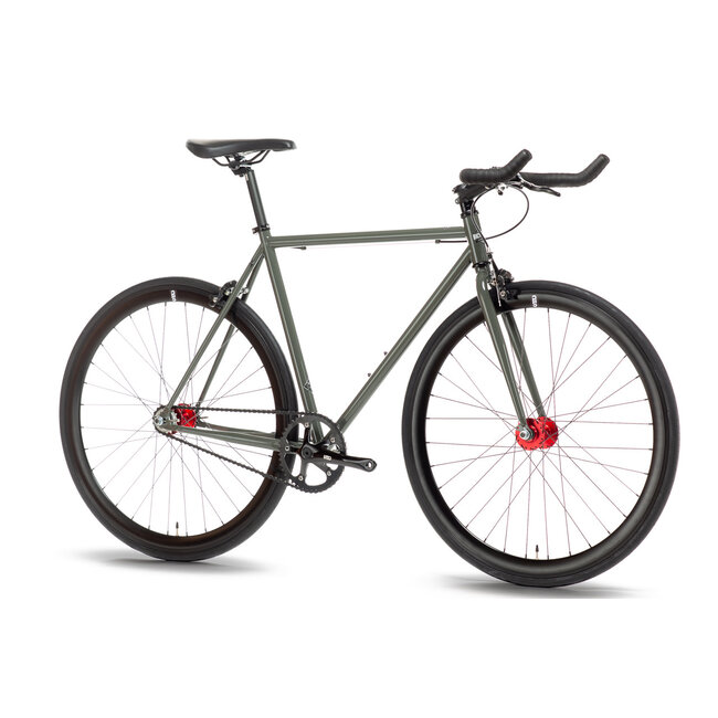 State Bicycle Co. Core Line, Pignon Fixe / Monovitesse, Acier, Guidon en Corne de Boeuf, Earthstone Kaki