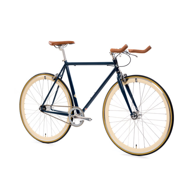 State Bicycle Co. Core Line, Pignon Fixe / Monovitesse, Acier, Guidon en Corne de Boeuf, Bleu Rigby